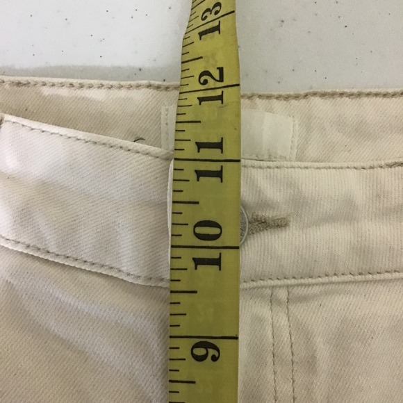 H&M Cream White Denim Shorts High Rise Women Size 14 - Picture 8 of 9